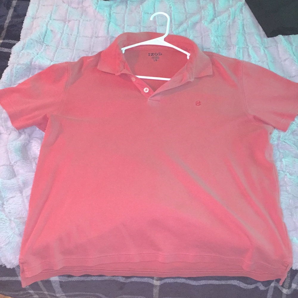 Salmon colored izod polo shirt men’s size large